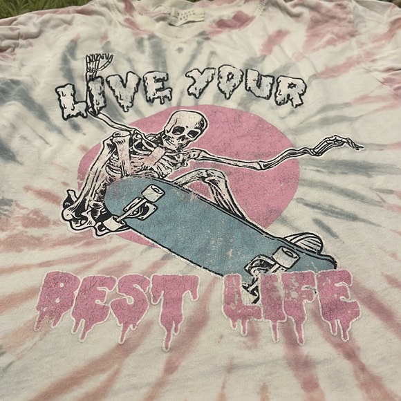 Vintage Style Distressed Urban Nation Tie Dye Long sleeve Size Xs - Picture 2 of 3